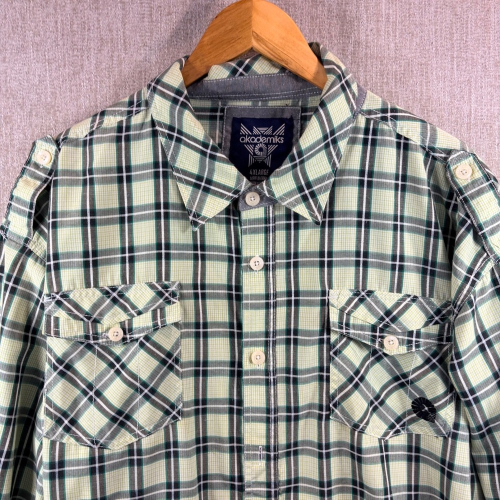 AKADEMIKS Mens 4X Jeanius Level Dry Goods‎ Long Sleeve Utility Commando Shirt